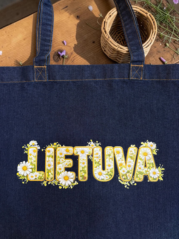 LIETUVA CHAMOMILE Denim Tote Bag