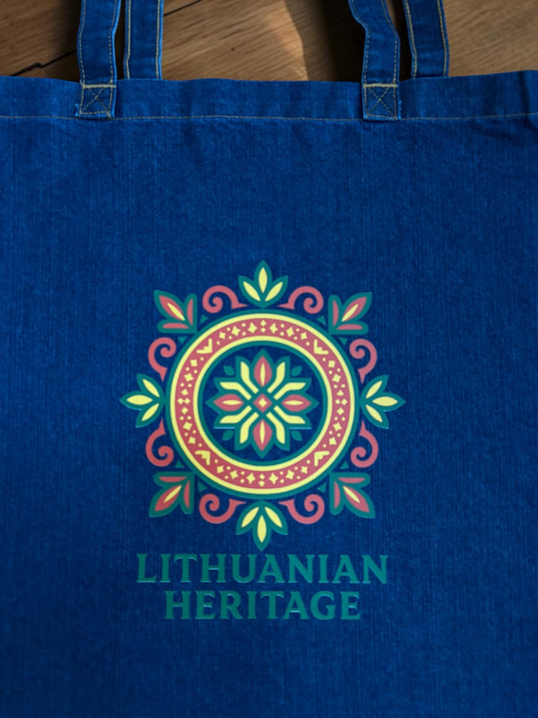 LITHUANIAN HERITAGE Denim Tote Bag