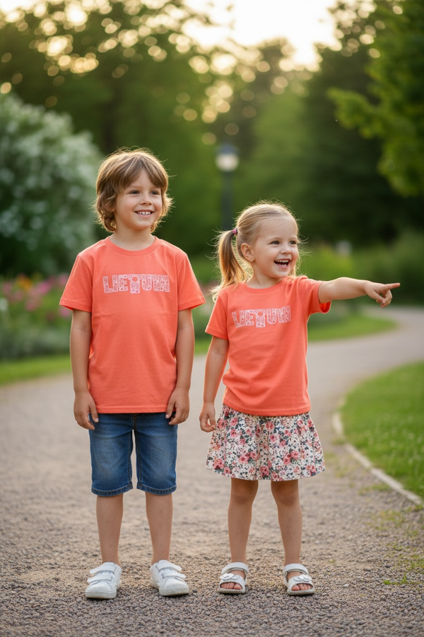 Youth LIETUVA Heather Orange T-Shirt