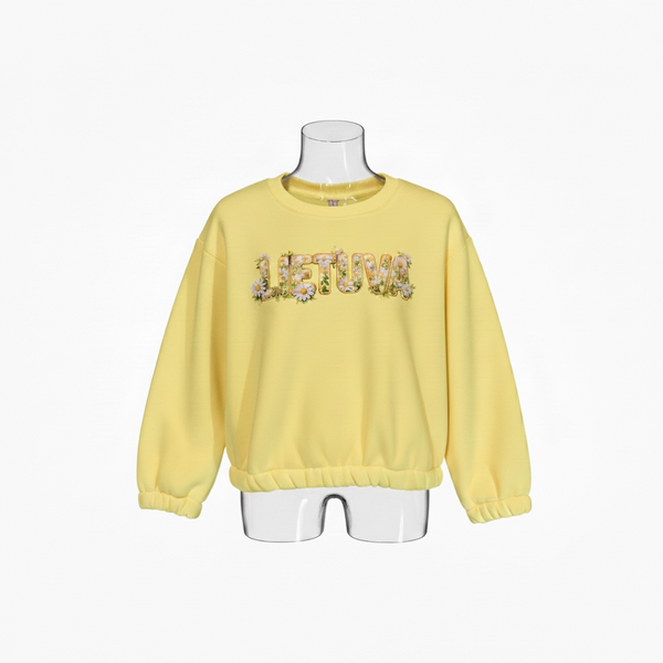 LIETUVA Chamomile Girls Fleece Sweatshirt and Jog Pants Set
