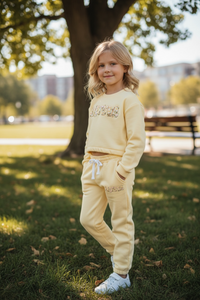 LIETUVA Chamomile Girls Fleece Sweatshirt and Jog Pants Set