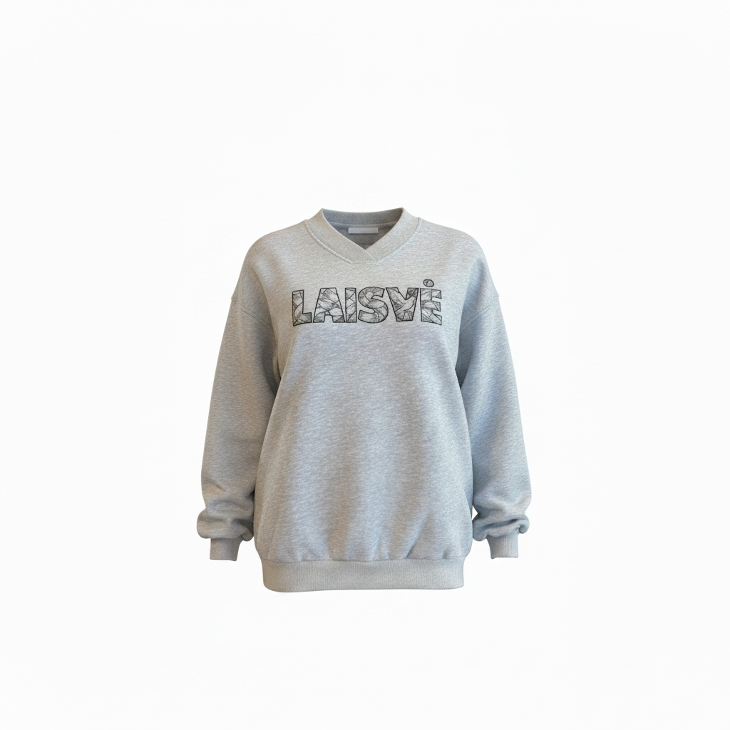 LAISVĖ Oversized Fleece V-Neck Sweatshirt