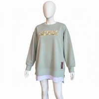 LIETUVA Chamomile Oversized Zipper Slit Sweatshirt Mini Dress