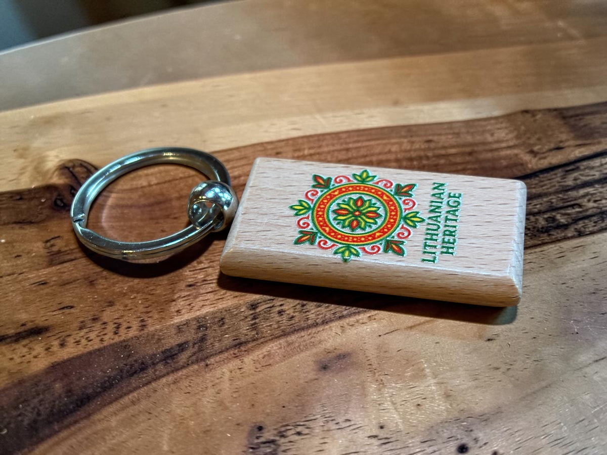 LITHUANIAN HERITAGE Wooden Keychain